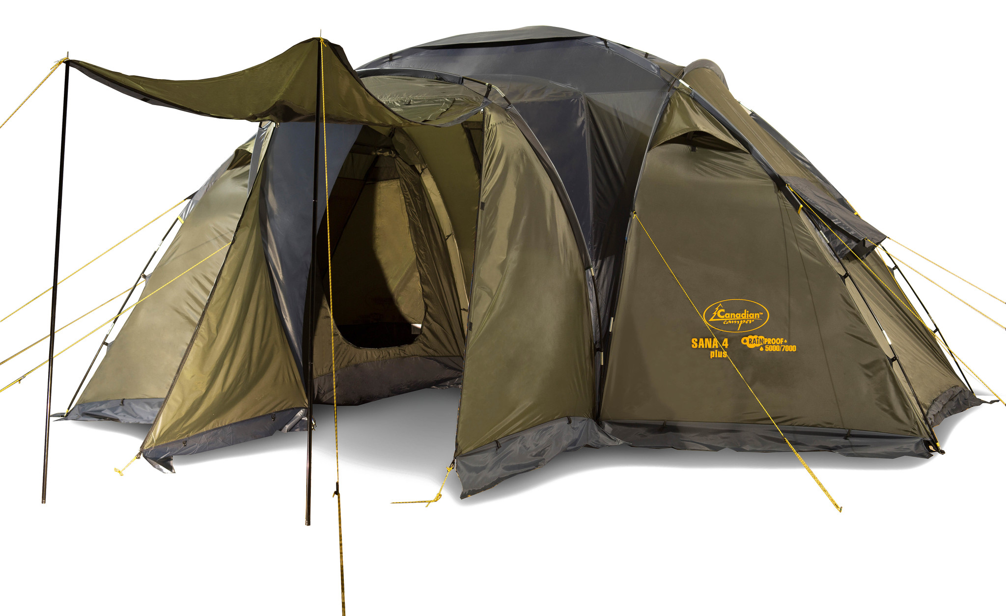 Кемпинговая палатка Canadian Camper Sana на 4 места для лесного отдыха.