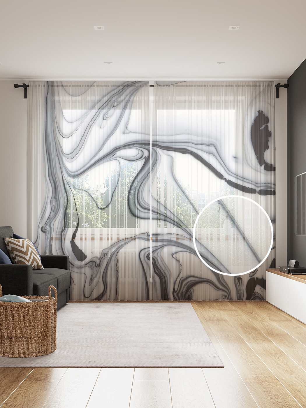 

Фототюль JoyArty "Мрамор скинали", 145x265см (2 полотна со шторной лентой + 50 крючков), Мрамор скинали