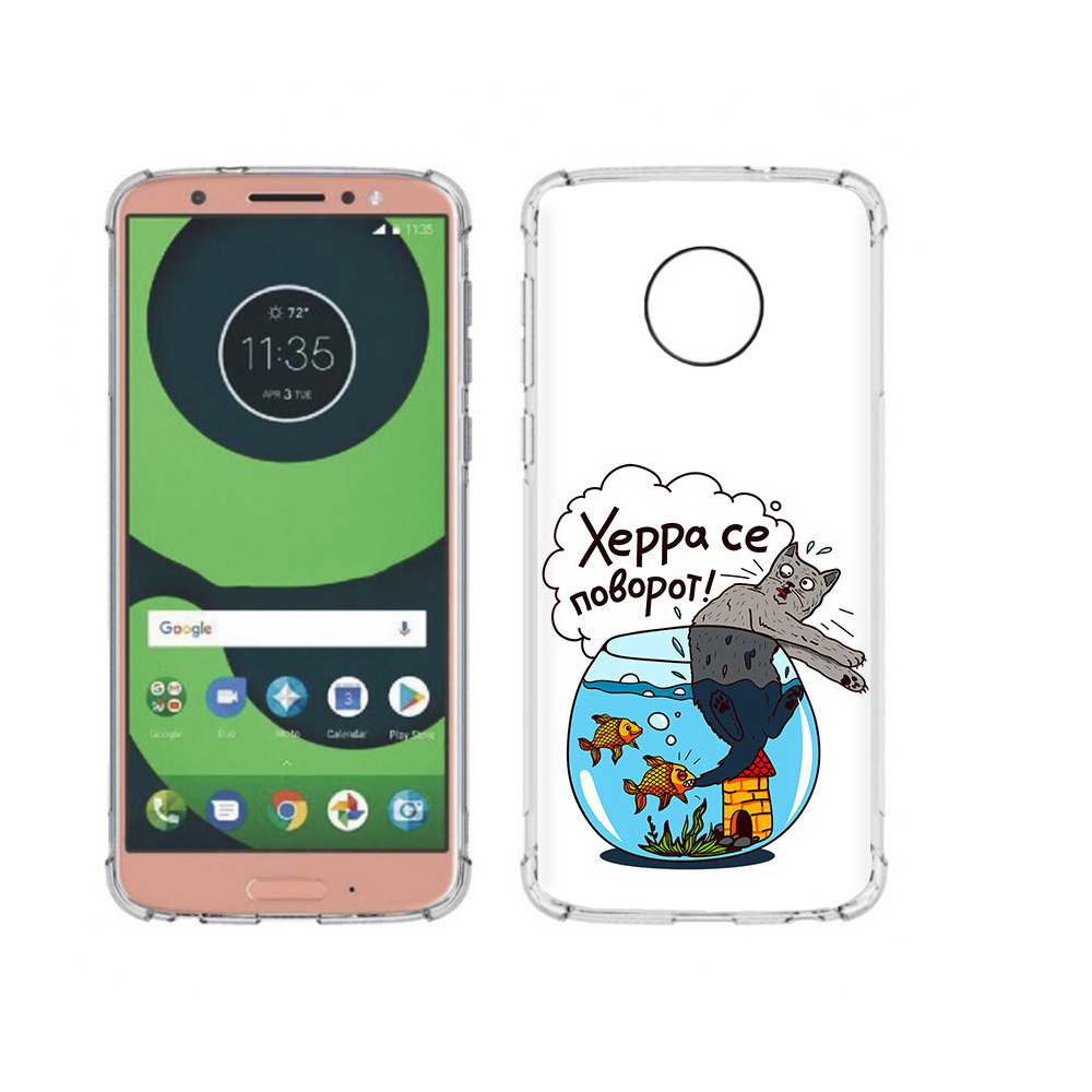 

Чехол MyPads Tocco для Motorola Moto G6 Рыбы с котом (PT99805.376.149), Прозрачный, Tocco