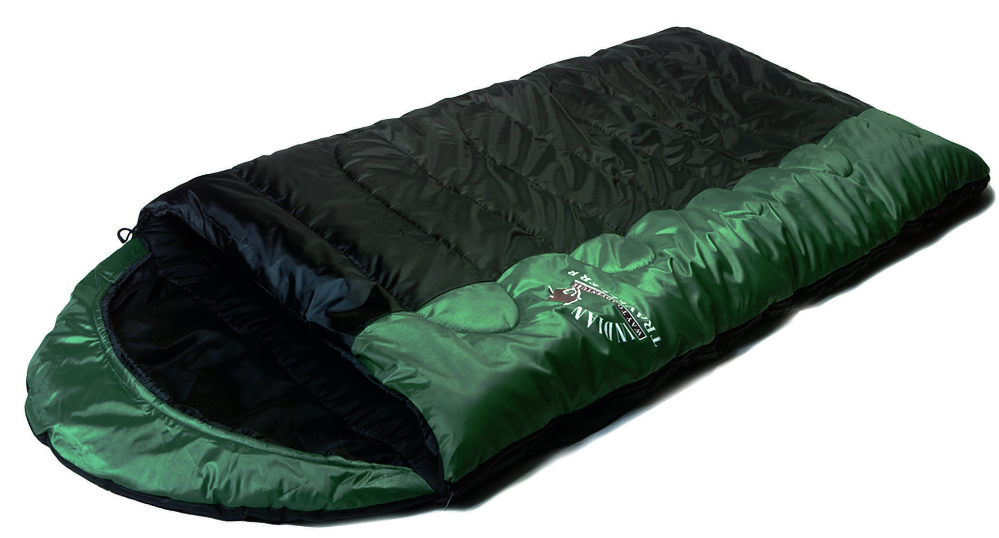 Спальный мешок Indiana Traveller green/black, правый