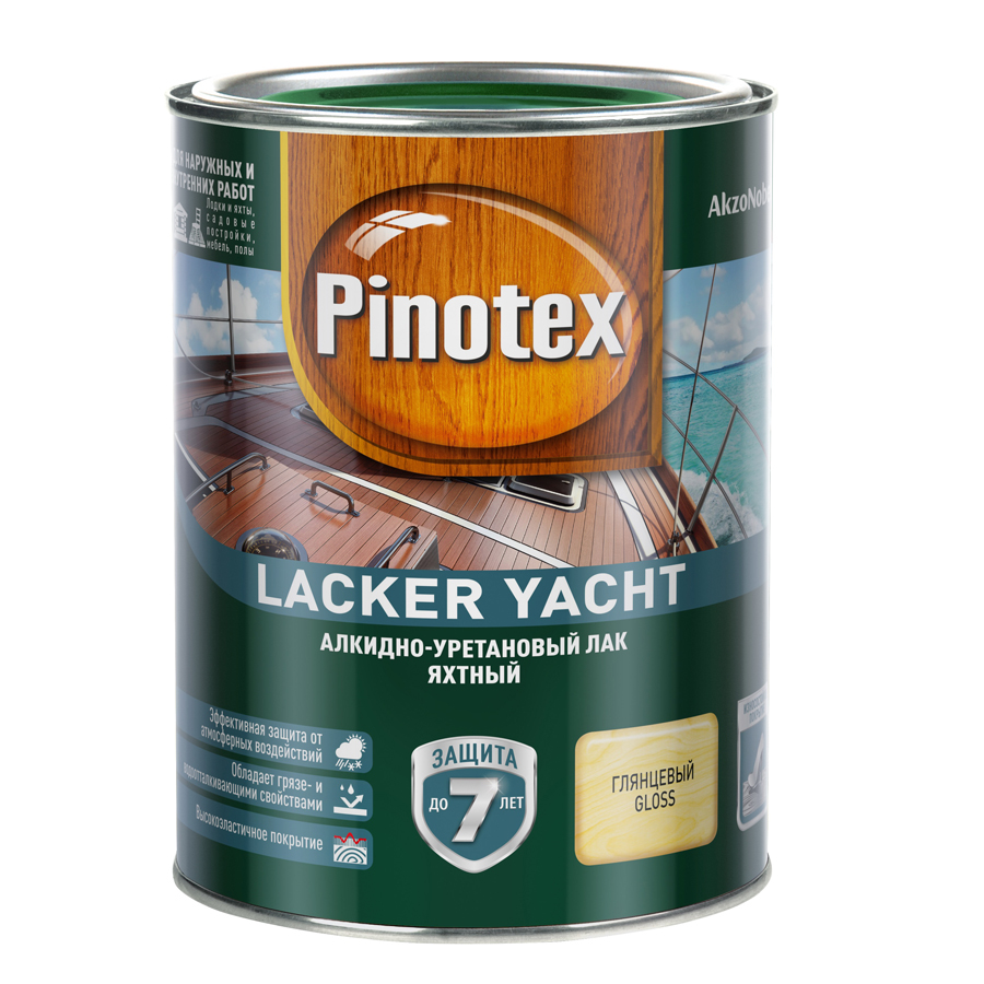 фото Лак яхтный pinotex lacker yacht 90 алкидно-уретановый глянцевый 1 л