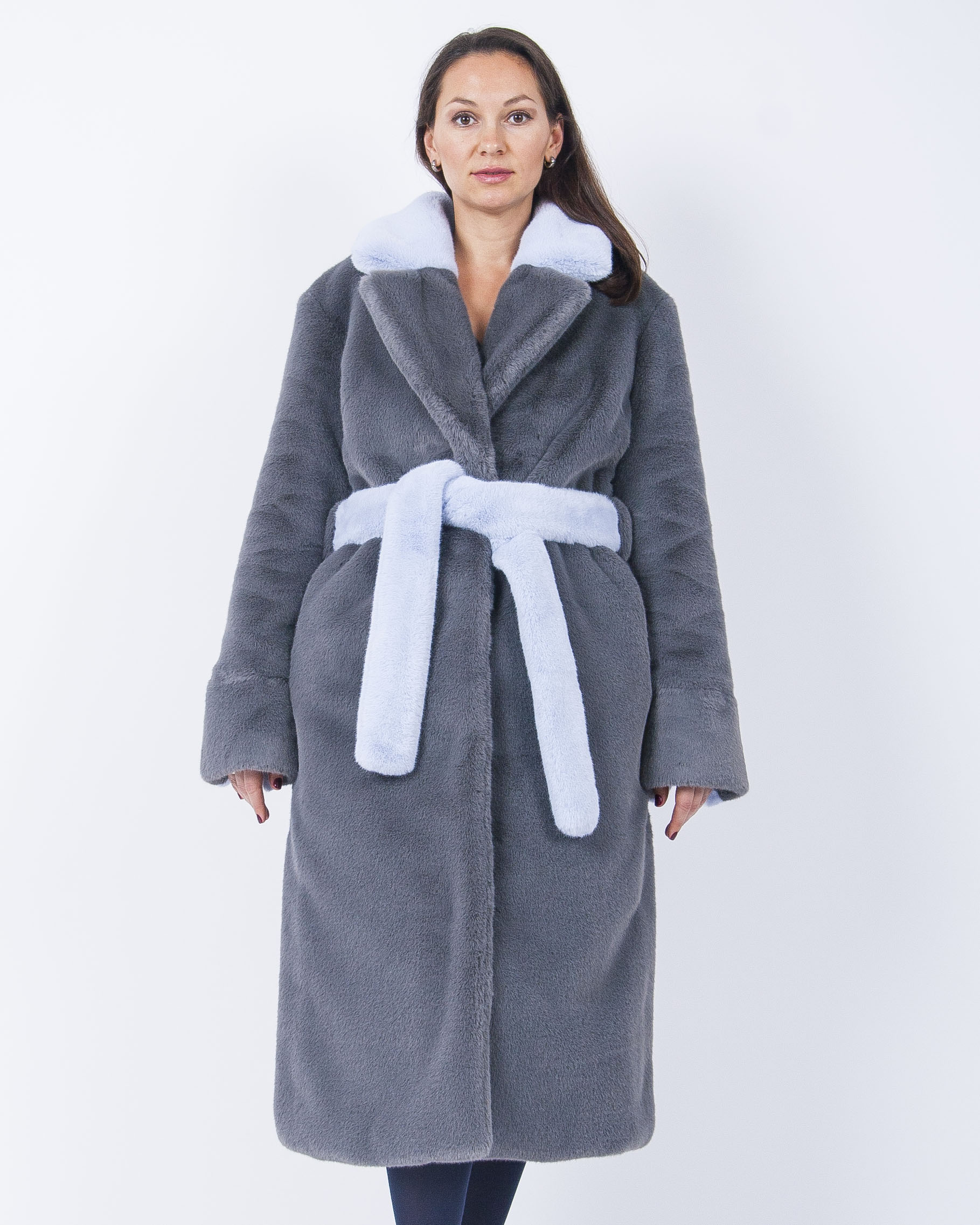 

Шуба женская ICONIC CODE ColorBlock серая 44 RU, ColorBlock
