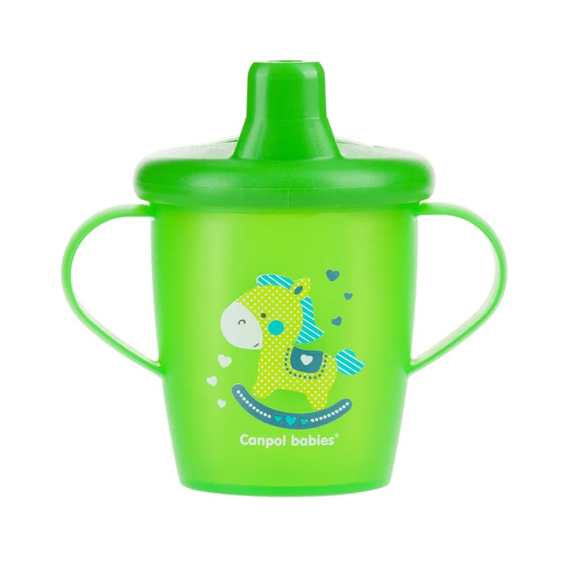 Чашка-непроливайка с носиком Canpol Babies Toys 250 мл, зеленый, 9м+ поильник canpol непроливайка обучающий с клапаном toys 250 мл 31 200
