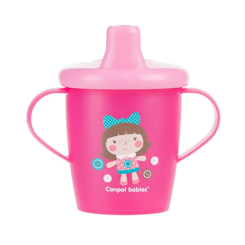 Чашка-непроливайка с носиком Canpol Babies Toys 250 мл, розовый, 9м+ поильник canpol непроливайка обучающий с клапаном toys 250 мл 31 200