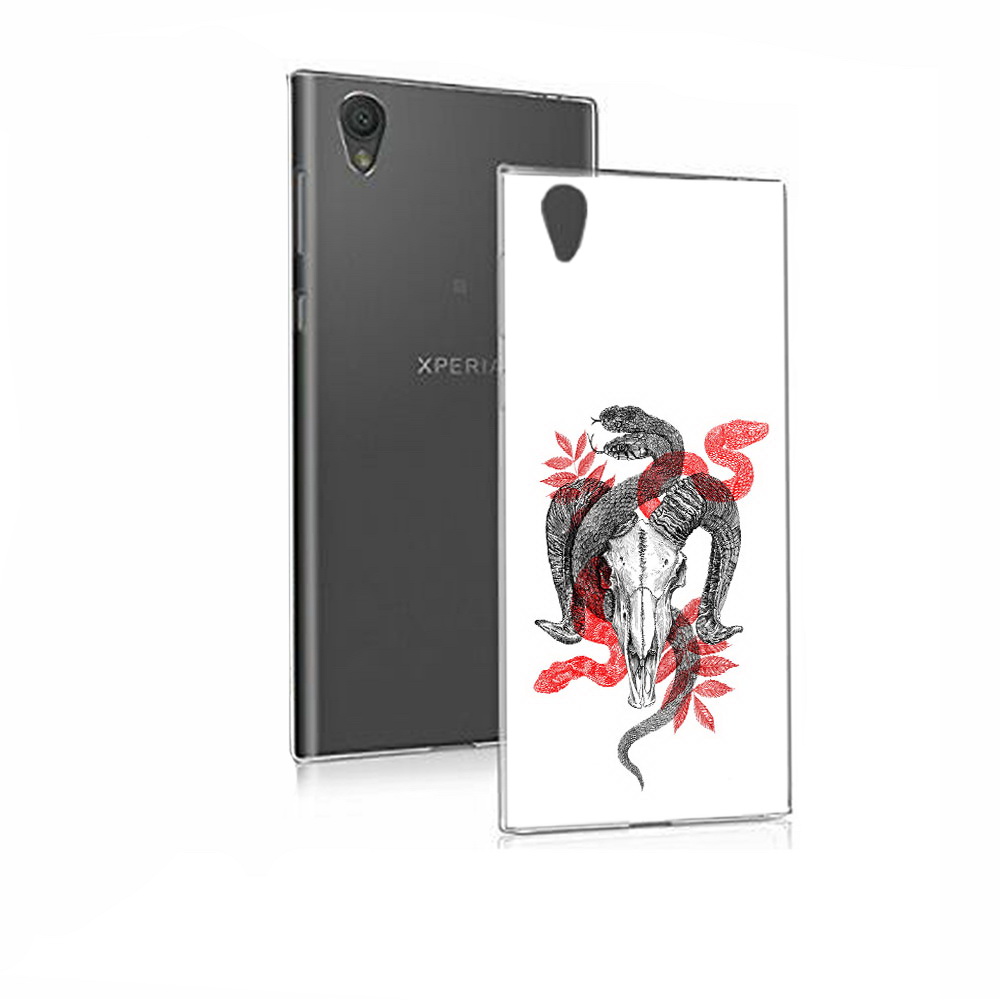 

Чехол MyPads Tocco для Sony Xperia E5 змея в черепе рисунок (PT50363.248.365), Прозрачный, Tocco