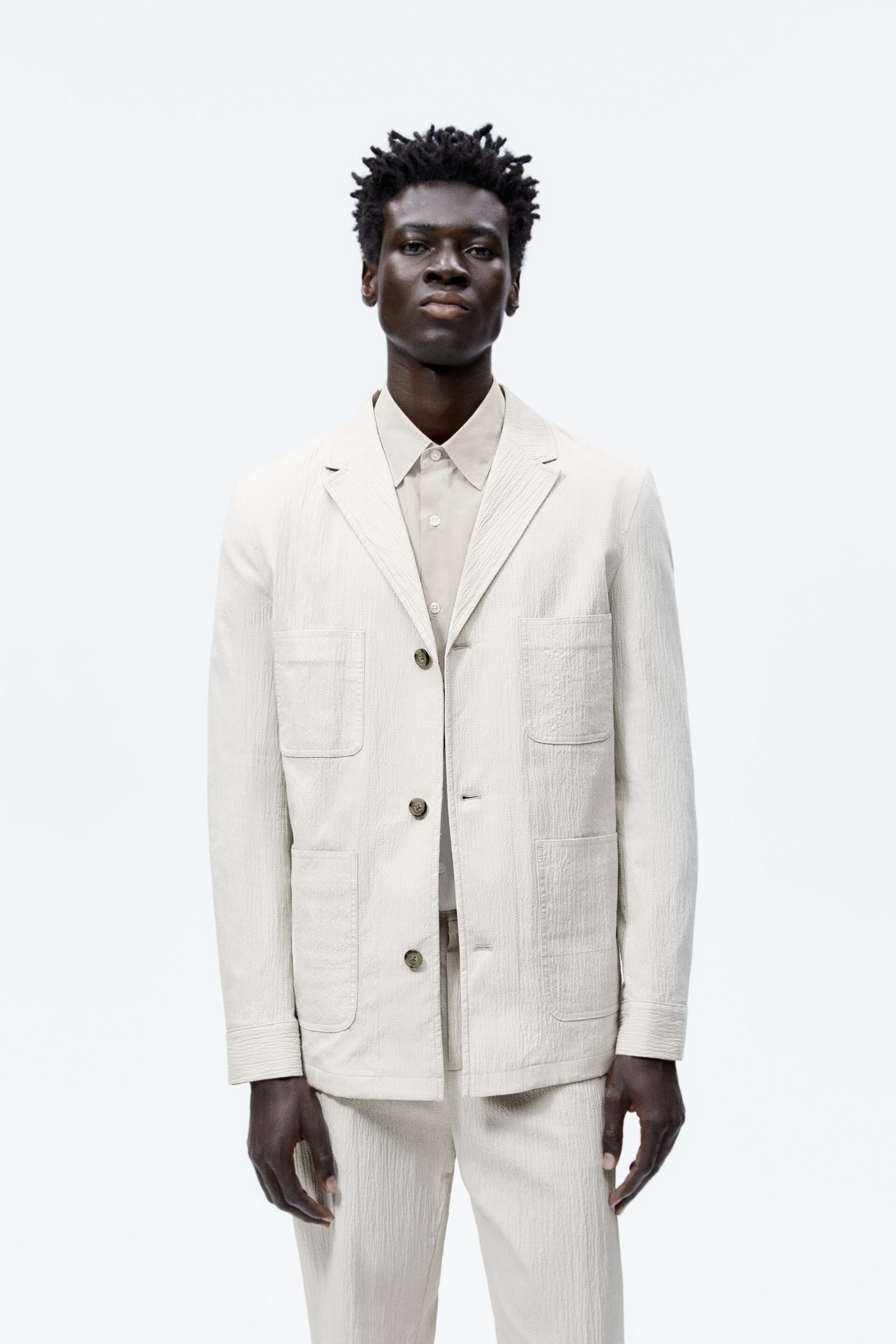 

Блейзер мужской ZARA 02517780 серый S (доставка из-за рубежа), 02517780