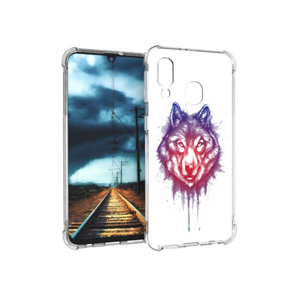 

Чехол MyPads Tocco для Samsung Galaxy A40 пушистый волк (PT128655.504.561), Прозрачный, Tocco