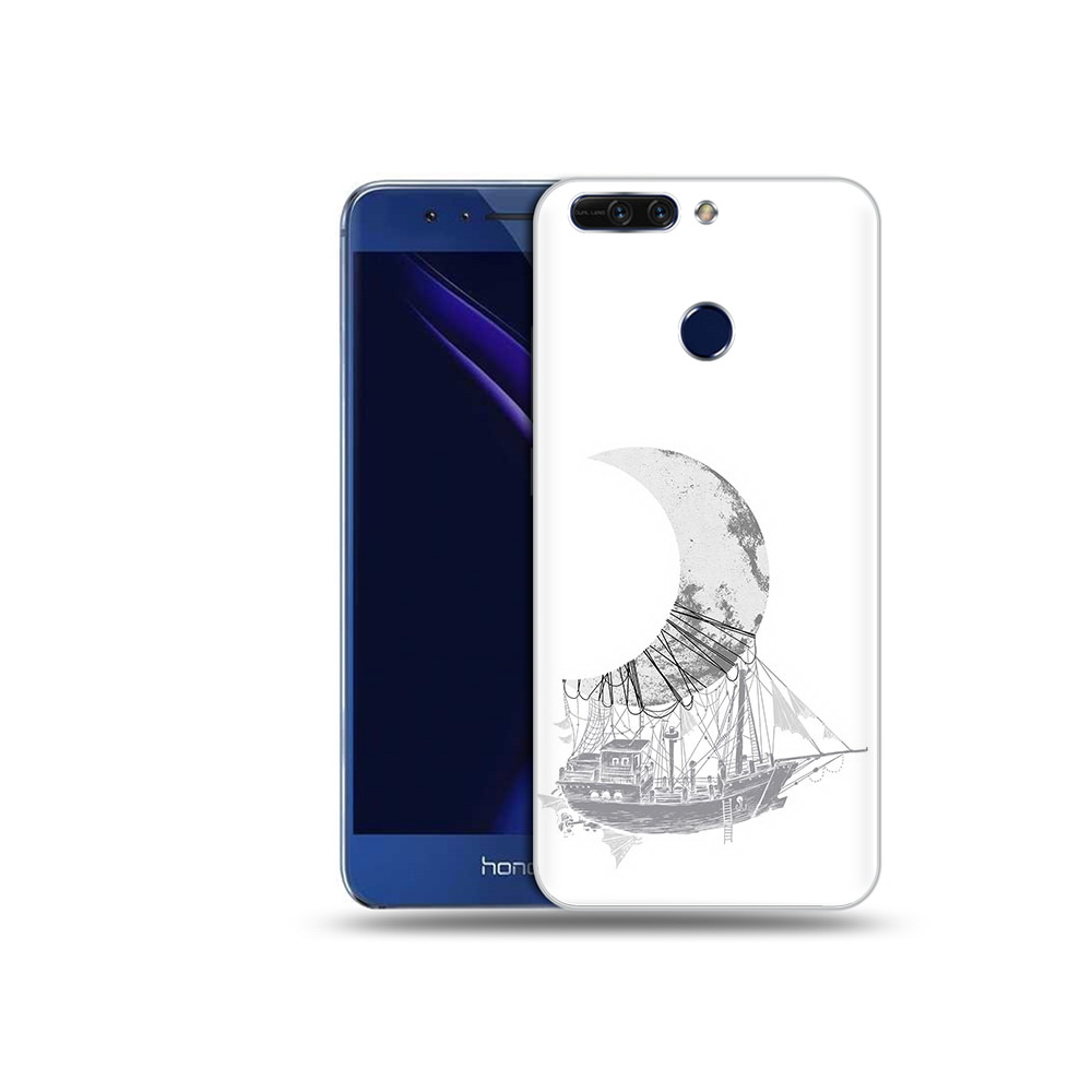 

Чехол MyPads Tocco для Honor 8 Pro черно белый корабль полумесяц (PT66177.42.684), Tocco