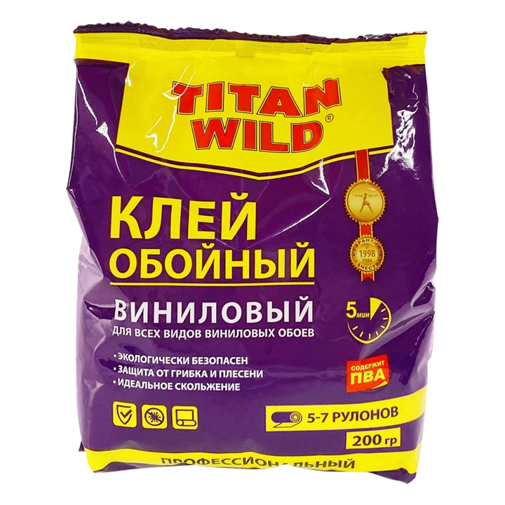 Клей обойный Titan Wild виниловый 200г пакет 441₽