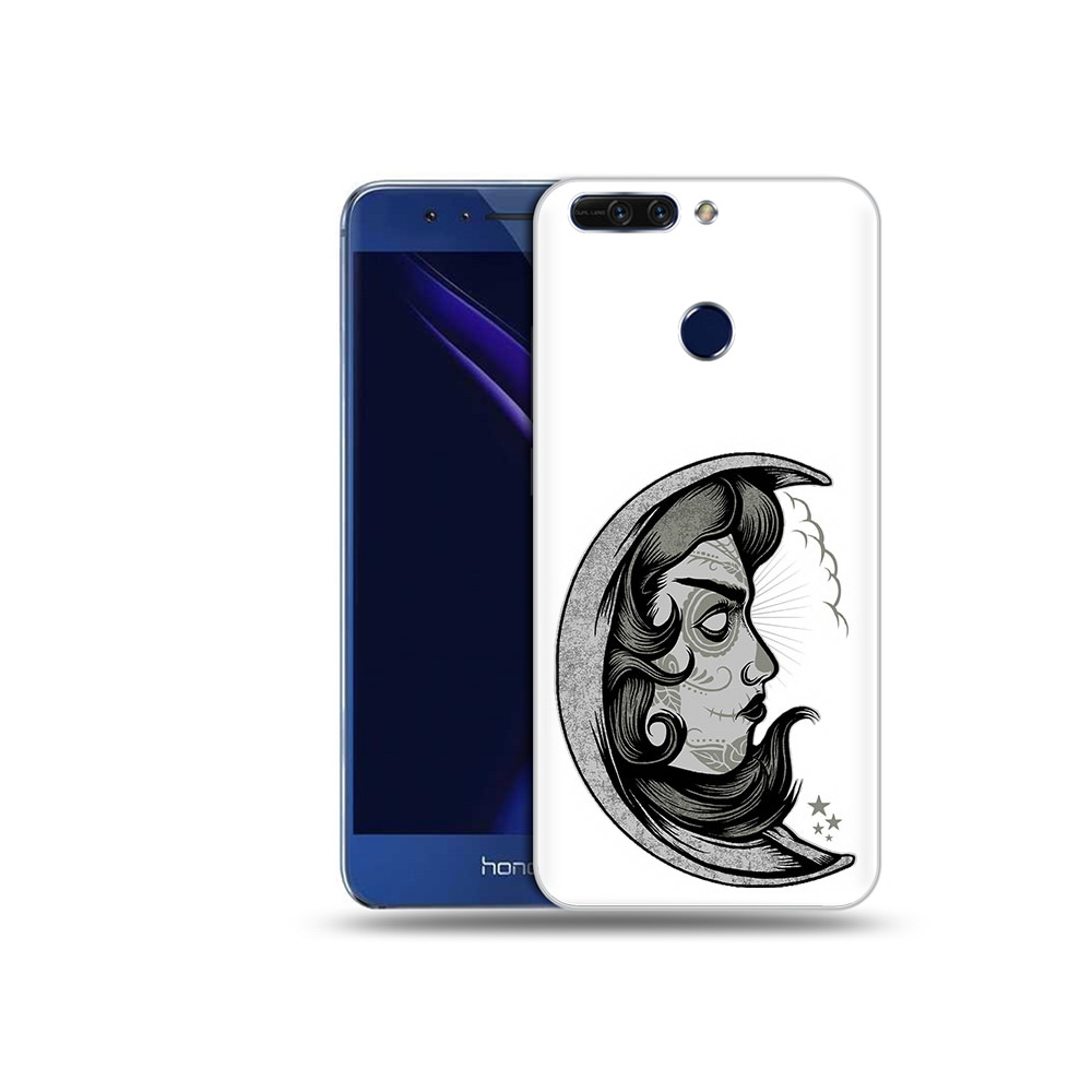

Чехол MyPads Tocco для Honor 8 Pro черно белая луна с лицом (PT66177.42.680), Tocco