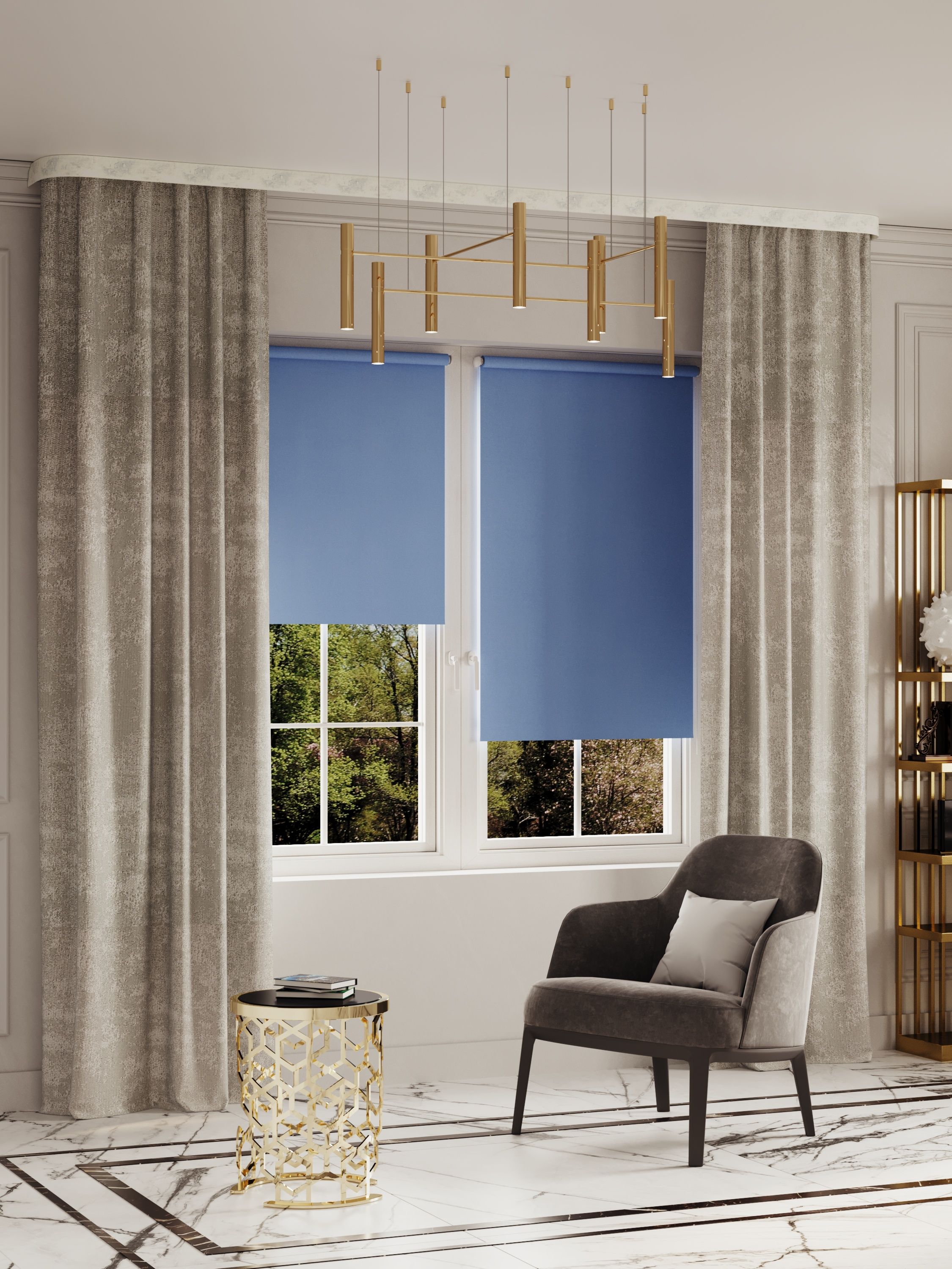 

Рулонная штора Legrand Блэкаут 80x175 см, синий