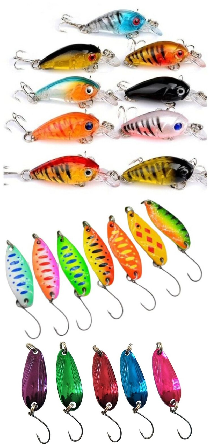 

Форелевые блесны и воблеры. Набор 21 штука. Lucky Fish. KIT3841, KIT3841