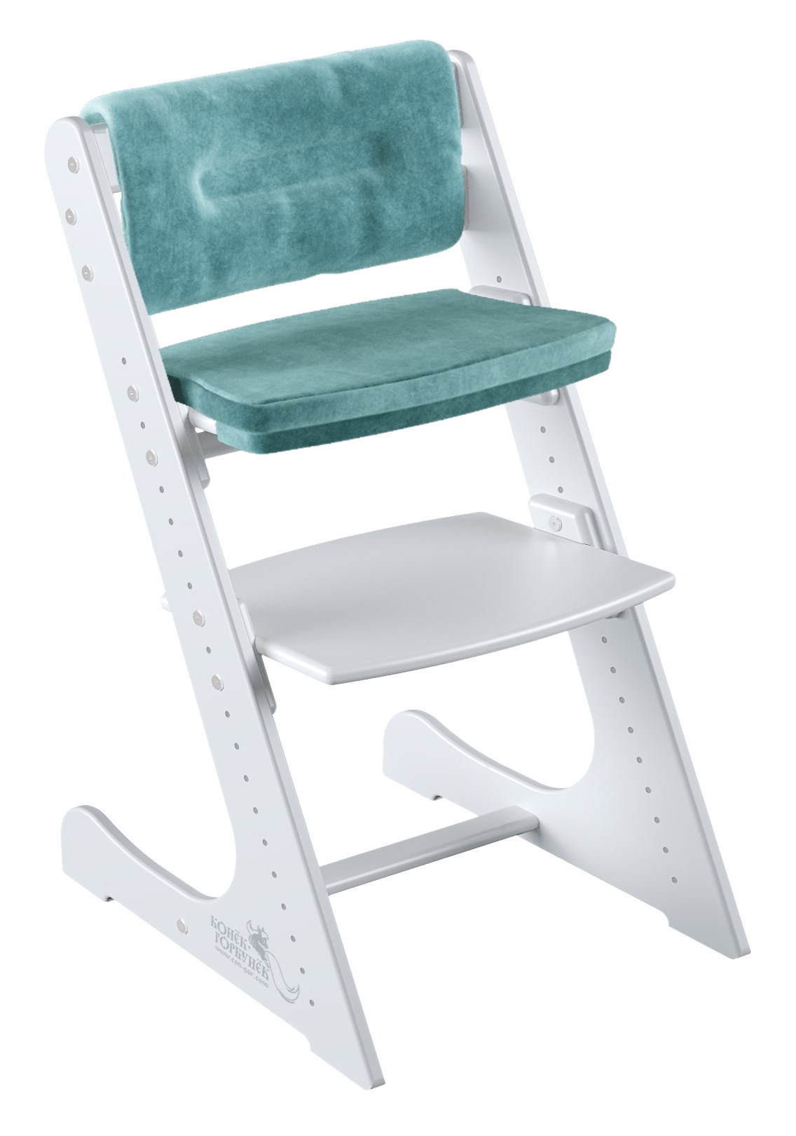 фото Растущий стул и подушки конёк горбунёк комфорт в комплекте цвет белый/волна 8150-volna конек горбунек