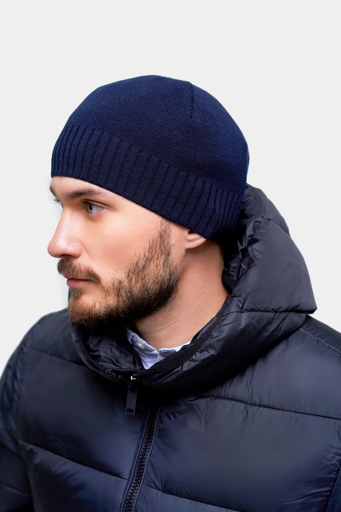 

Шапка бини мужская Baon B840591 deep navy, р.58, B840591