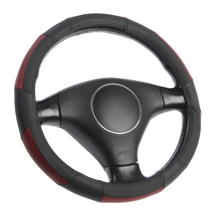 

Оплётка Cartage, натуральная кожа, размер 38 см, черно-красный