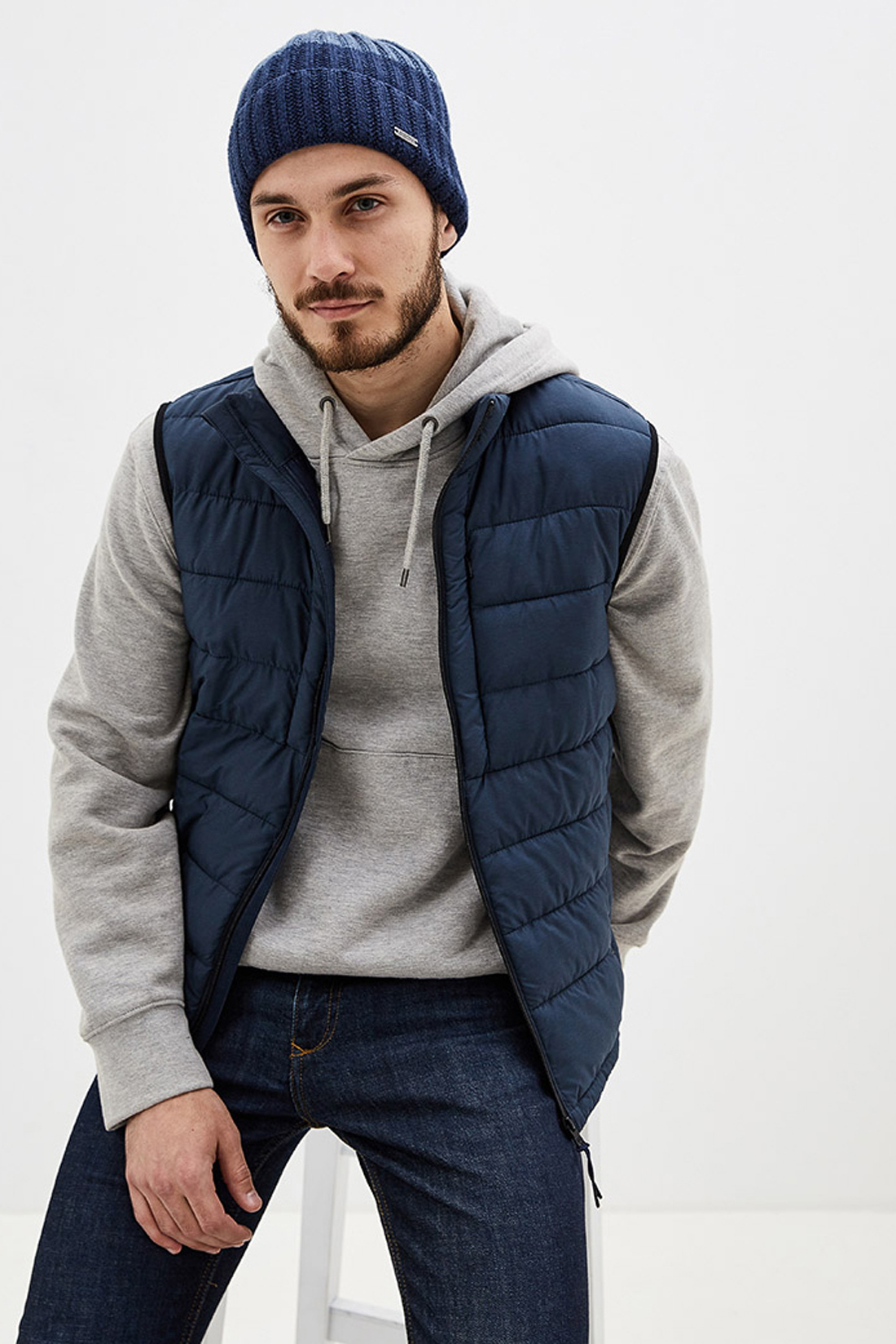 

Шапка бини мужская Baon B849543 deep navy, р.58, B849543