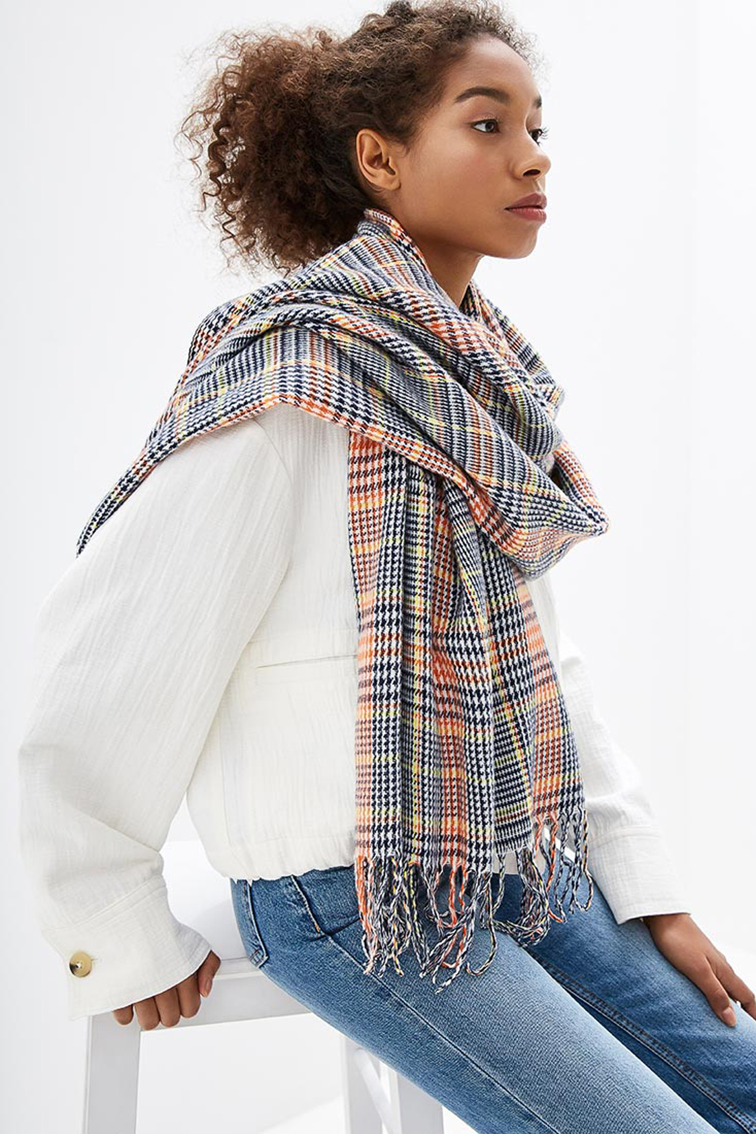 

Палантин женский Baon B359513 multicolor checked, 180х80 см, B359513