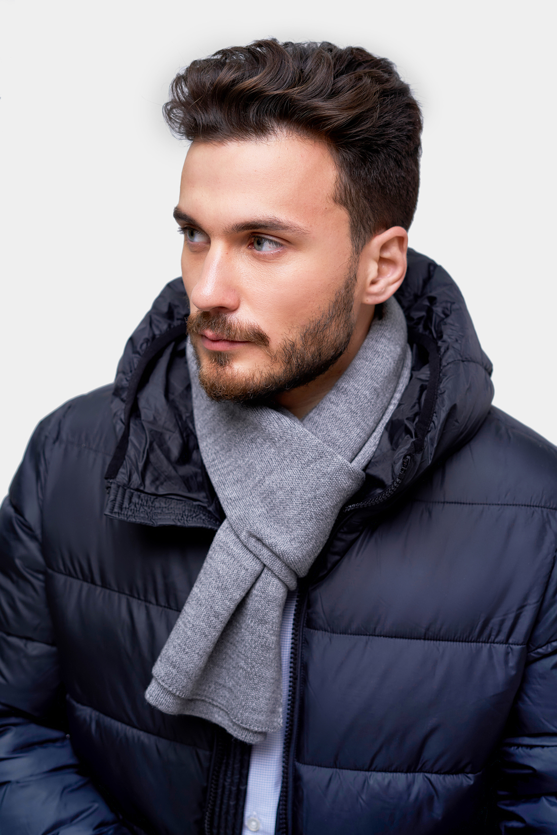 

Шарф мужской Baon B850505 grey melange, B850505