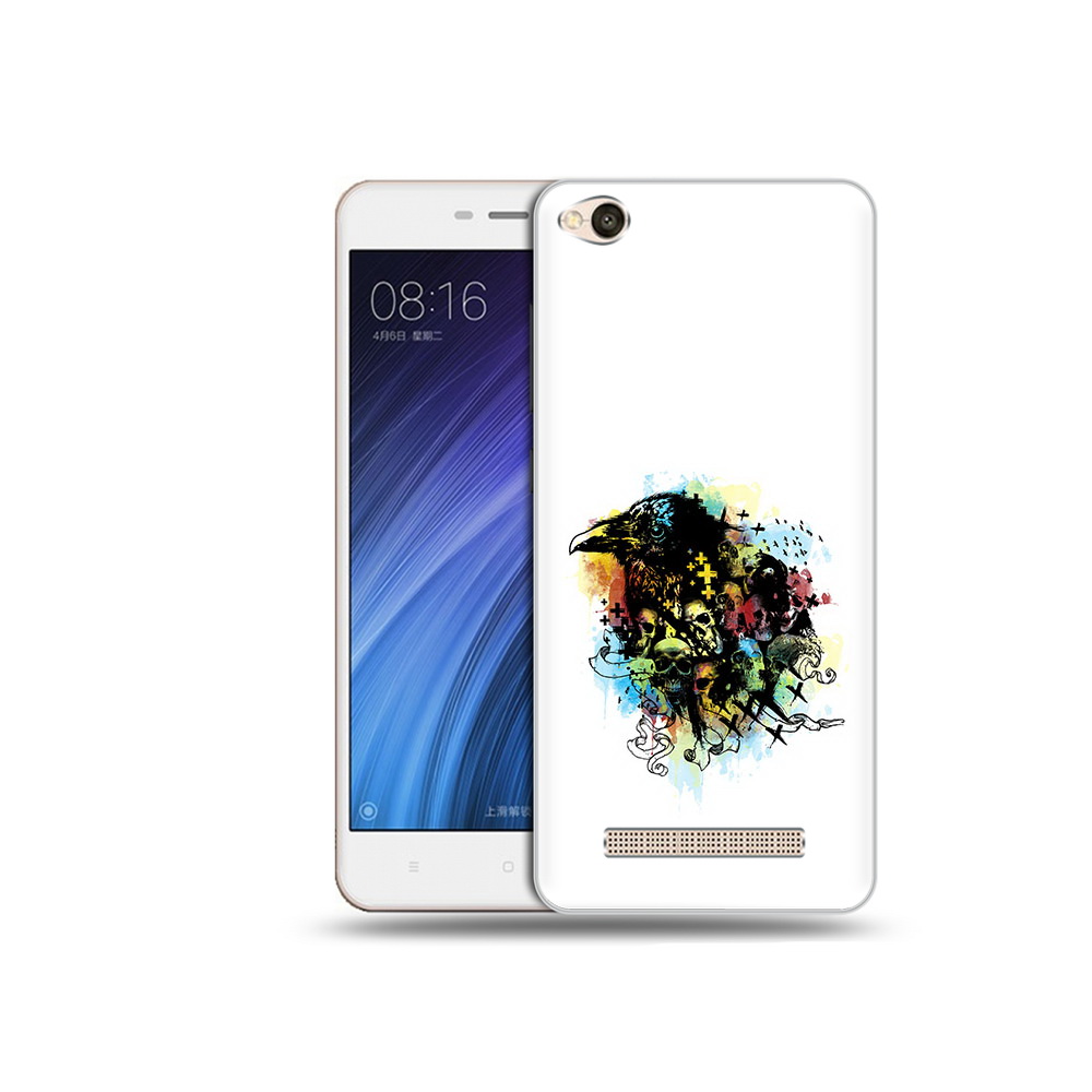 Чехол MyPads Tocco для Xiaomi Redmi 4A ворон и черепа (PT46130.318.273)