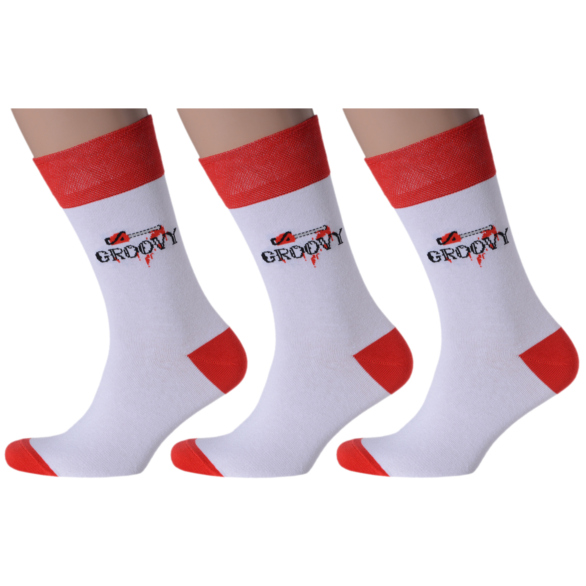 

Комплект носков мужских NOSMAG msk3-М18 белый/красный 27, msk3-М18