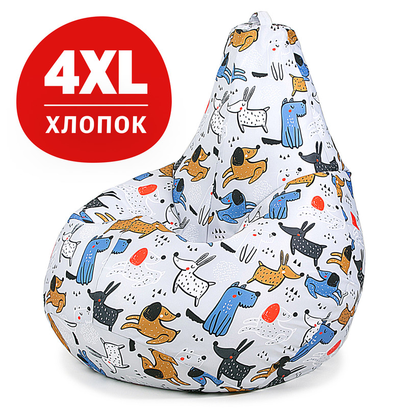 Кресло-мешок груша Bean Joy ХXXXL хлопок Веселье собачки 12726₽