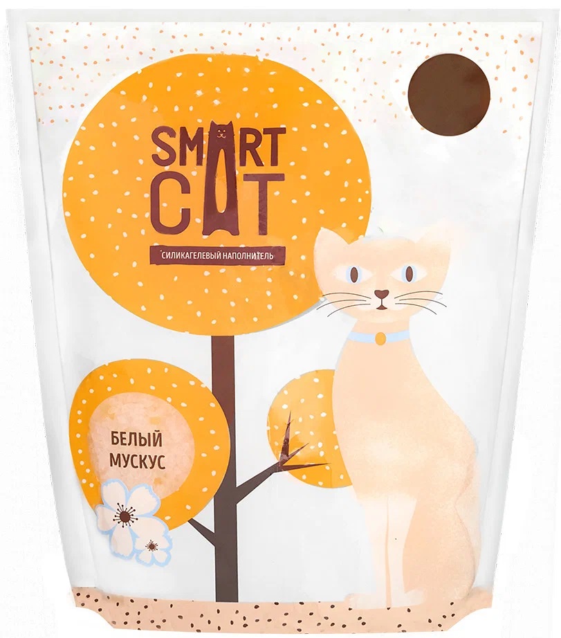 Впитывающий наполнитель Smart Cat силикагелевый, белый мускус, 3,8 л