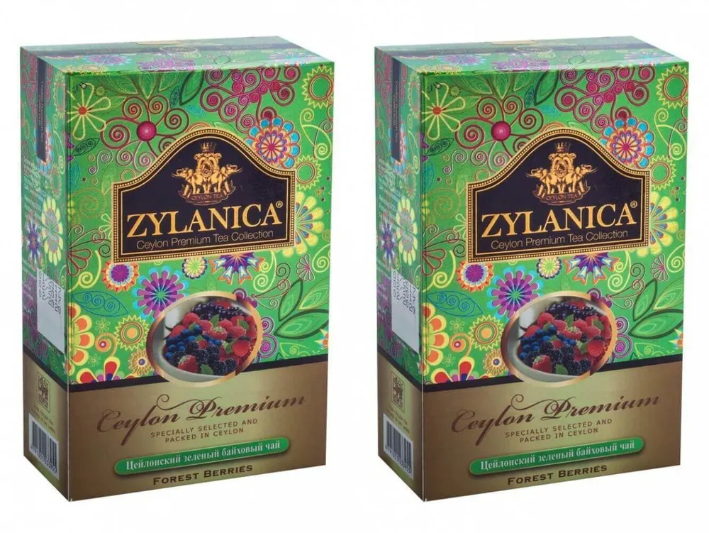 Чай зеленый Zylanica Ceylon Premium Collection Лесные ягоды листовой 100 г х 2 шт 1331₽