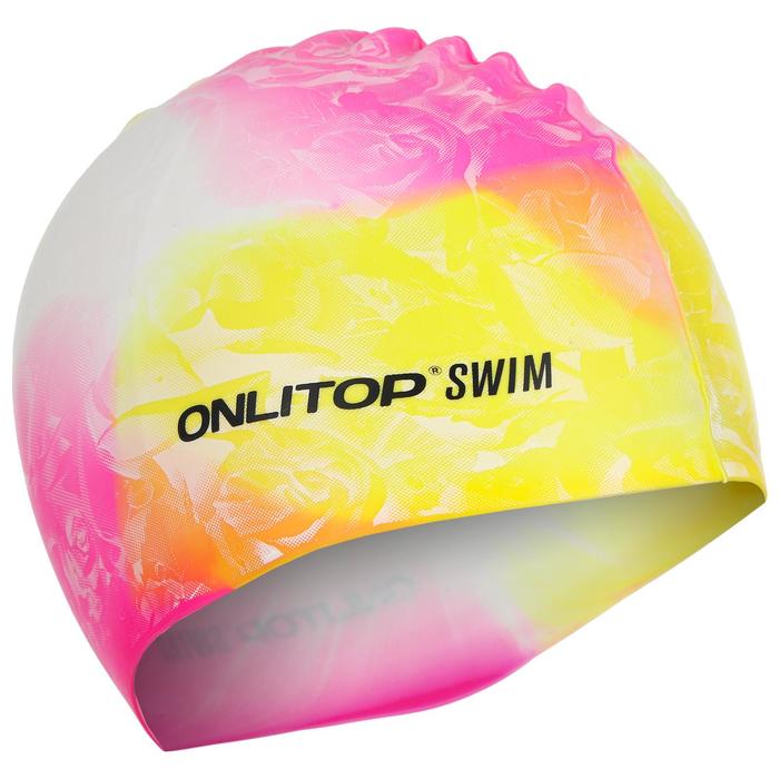 Шапочка для плавания взрослая силиконовая ONLITOP Swim, цвета микс, обхват 54-60 см