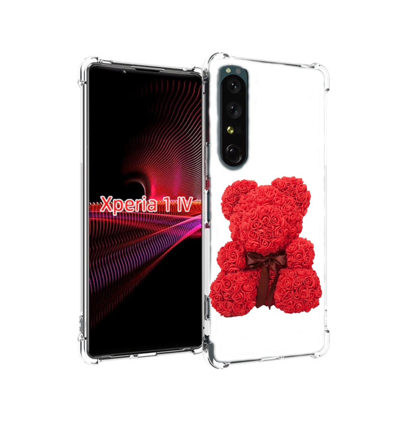 

Чехол задняя-панель-накладка-бампер MyPads мишка-из-розочек для Sony Xperia 1 IV против..., Прозрачный, Tocco