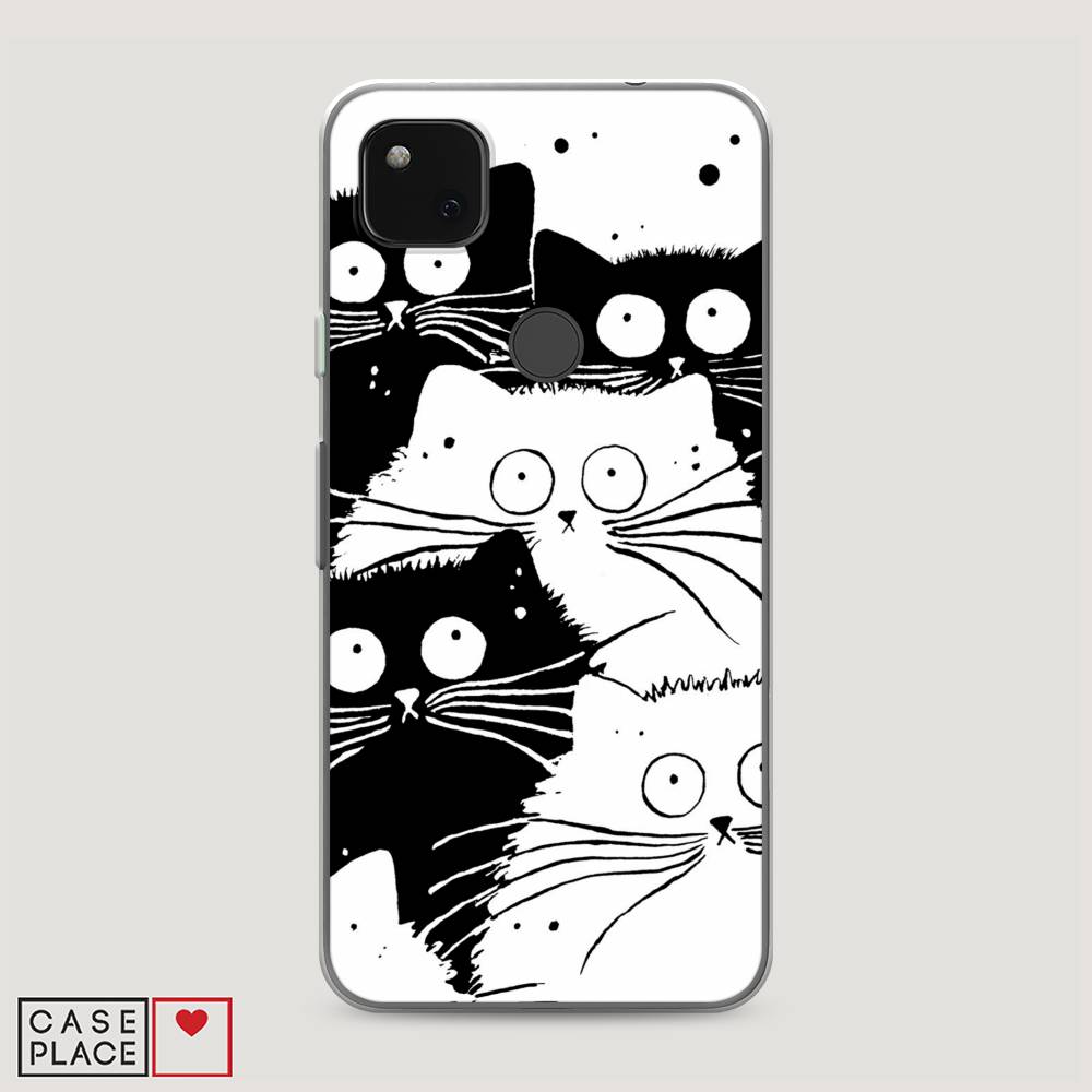 фото Чехол awog "коты черно-белые" для google pixel 4a
