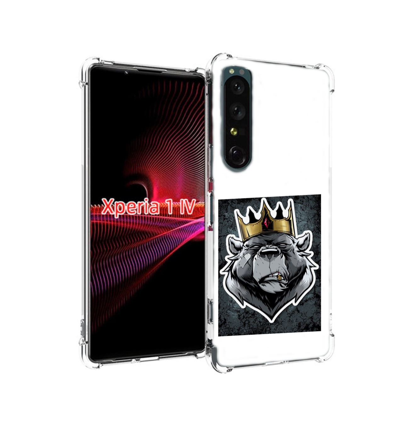 

Чехол накладка MyPads медведь с короной для Sony Xperia 1 IV, Прозрачный, Tocco
