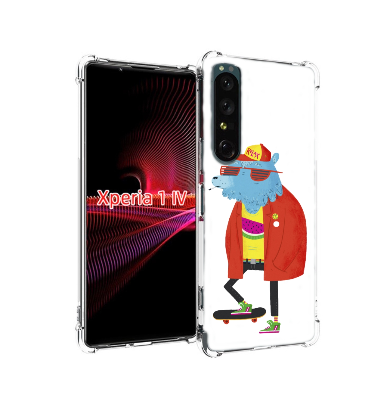 

Чехол накладка MyPads медведь на скейте для Sony Xperia 1 IV, Прозрачный, Tocco