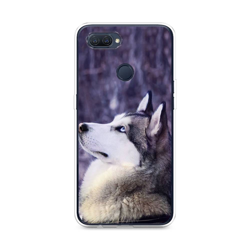 

Чехол для Oppo A12 "Хаски 1", Фиолетовый;белый, 253450-1