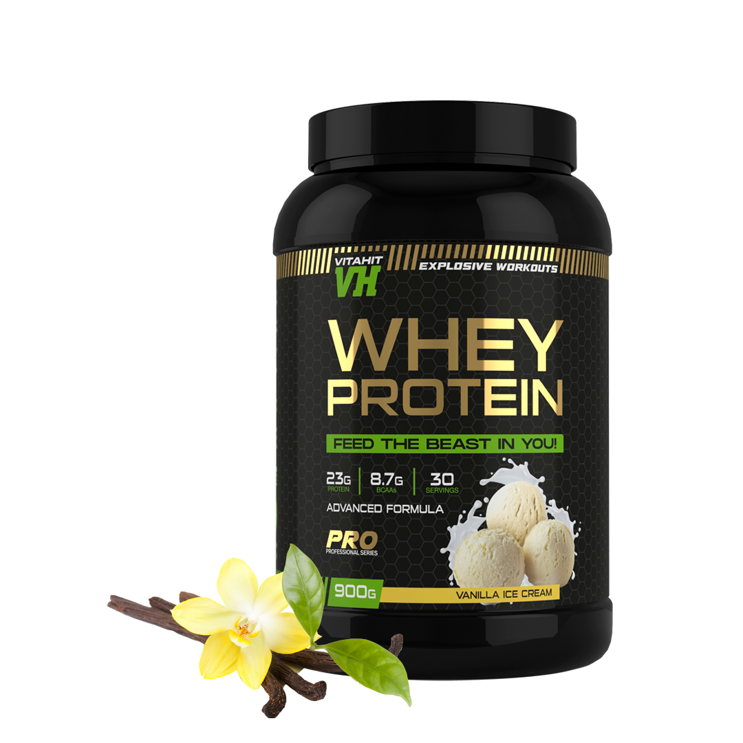 фото Протеин сывороточный vitahit whey protein банка 900 г ваниль