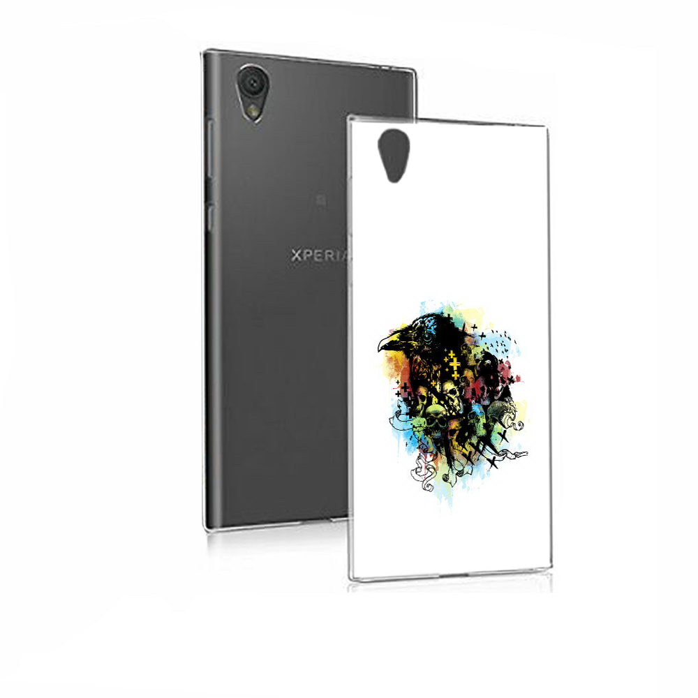 

Чехол MyPads Tocco для Sony Xperia E5 ворон и черепа (PT50363.248.273), Прозрачный, Tocco