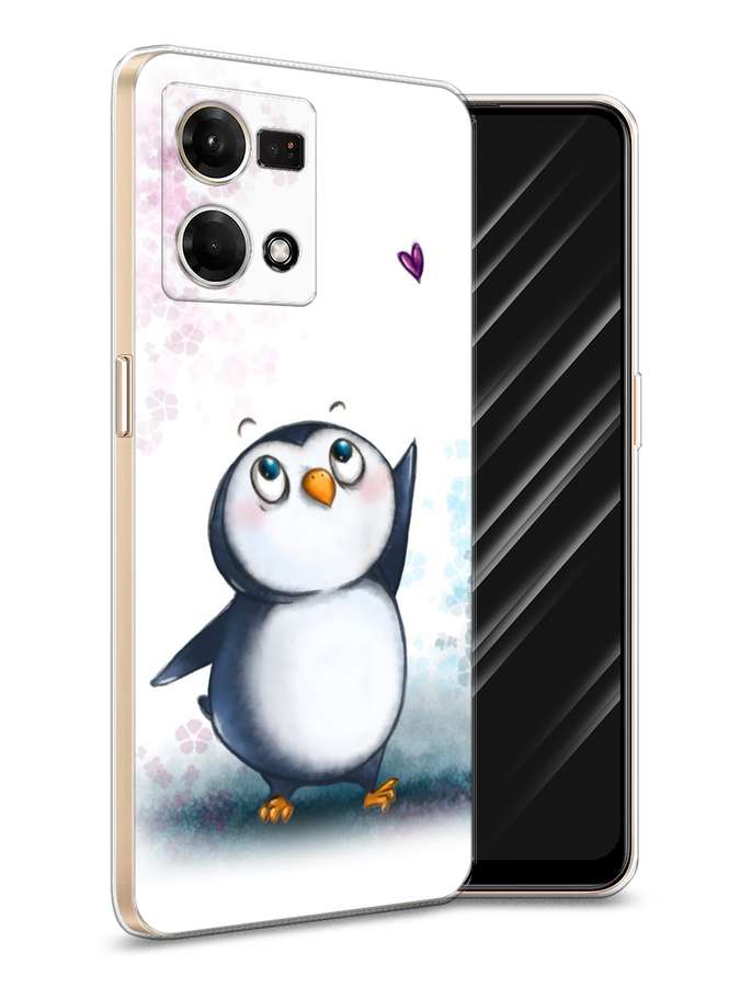 

Чехол Awog на Oppo Reno 8 4G "Пингвин и сердечко", Белый, 2511450-1