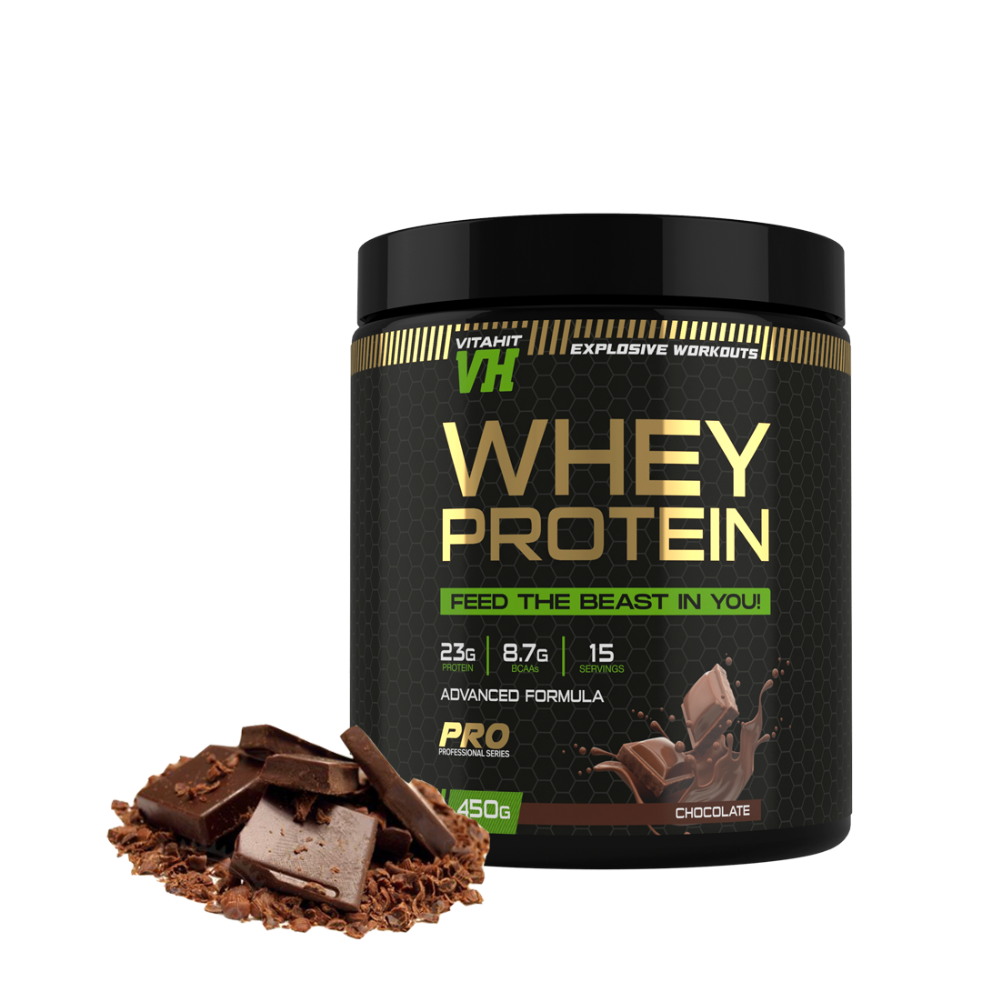 Протеин сывороточный VITAHIT Whey Protein банка 450 г Шоколад