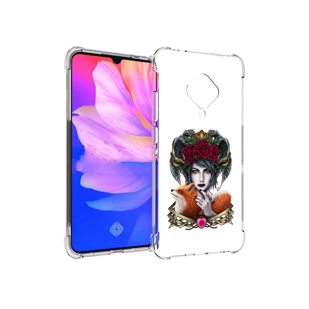

Чехол MyPads Tocco для Vivo V17 девушка с лисой (PT147343.378.314), Прозрачный, Tocco