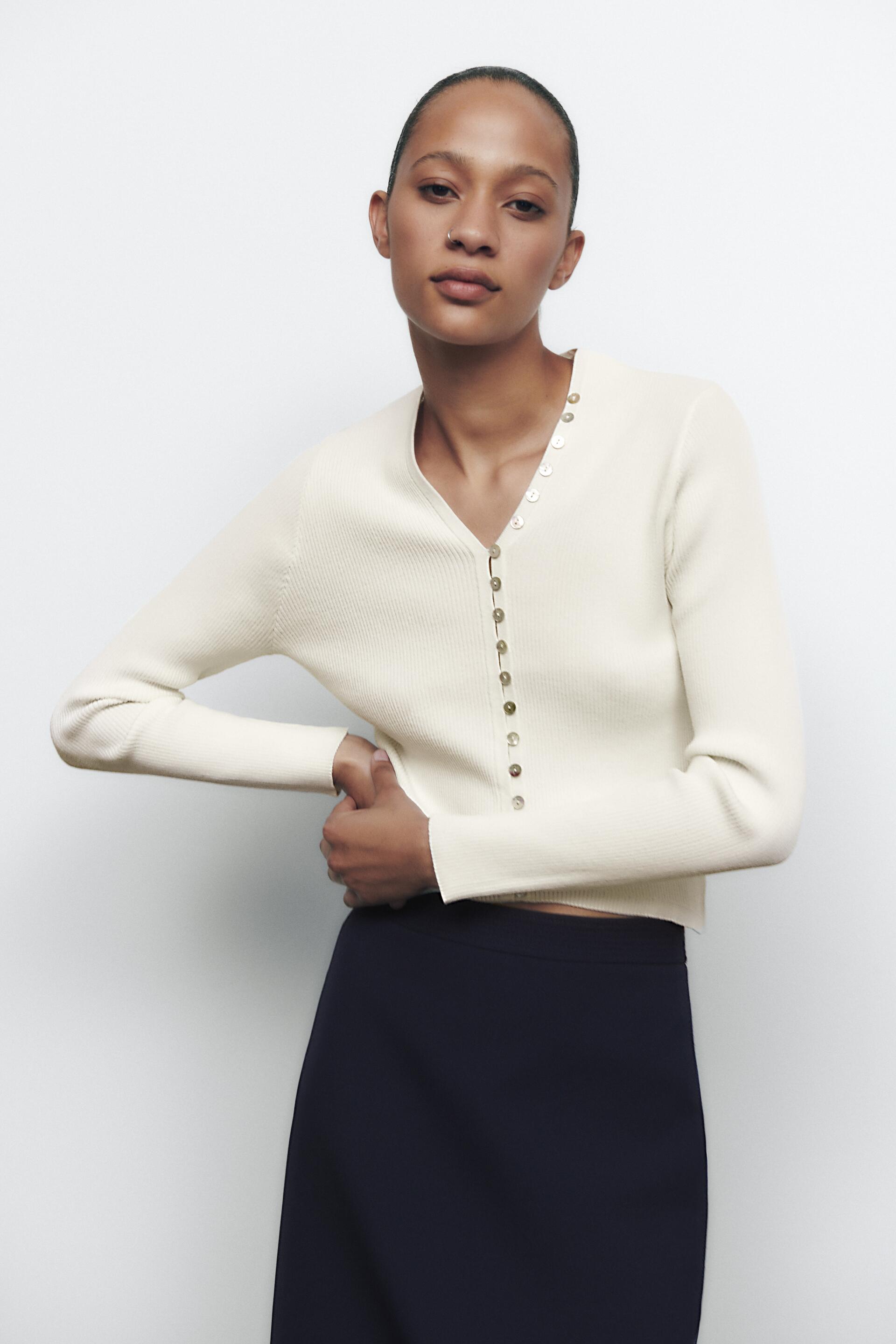 

Топ женский ZARA 02142146 белый L (доставка из-за рубежа), 02142146