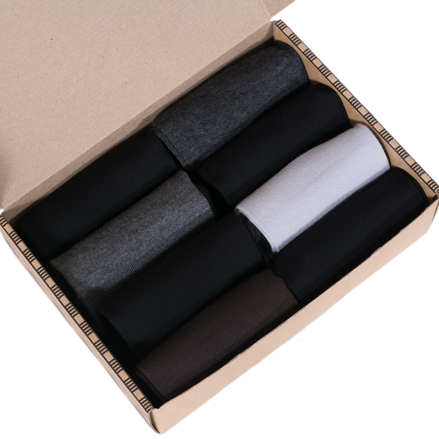 

Подарочных набор носков мужских Grinston socks PG-15D1-8k черных; коричневых; серых 27, PG-15D1-8k