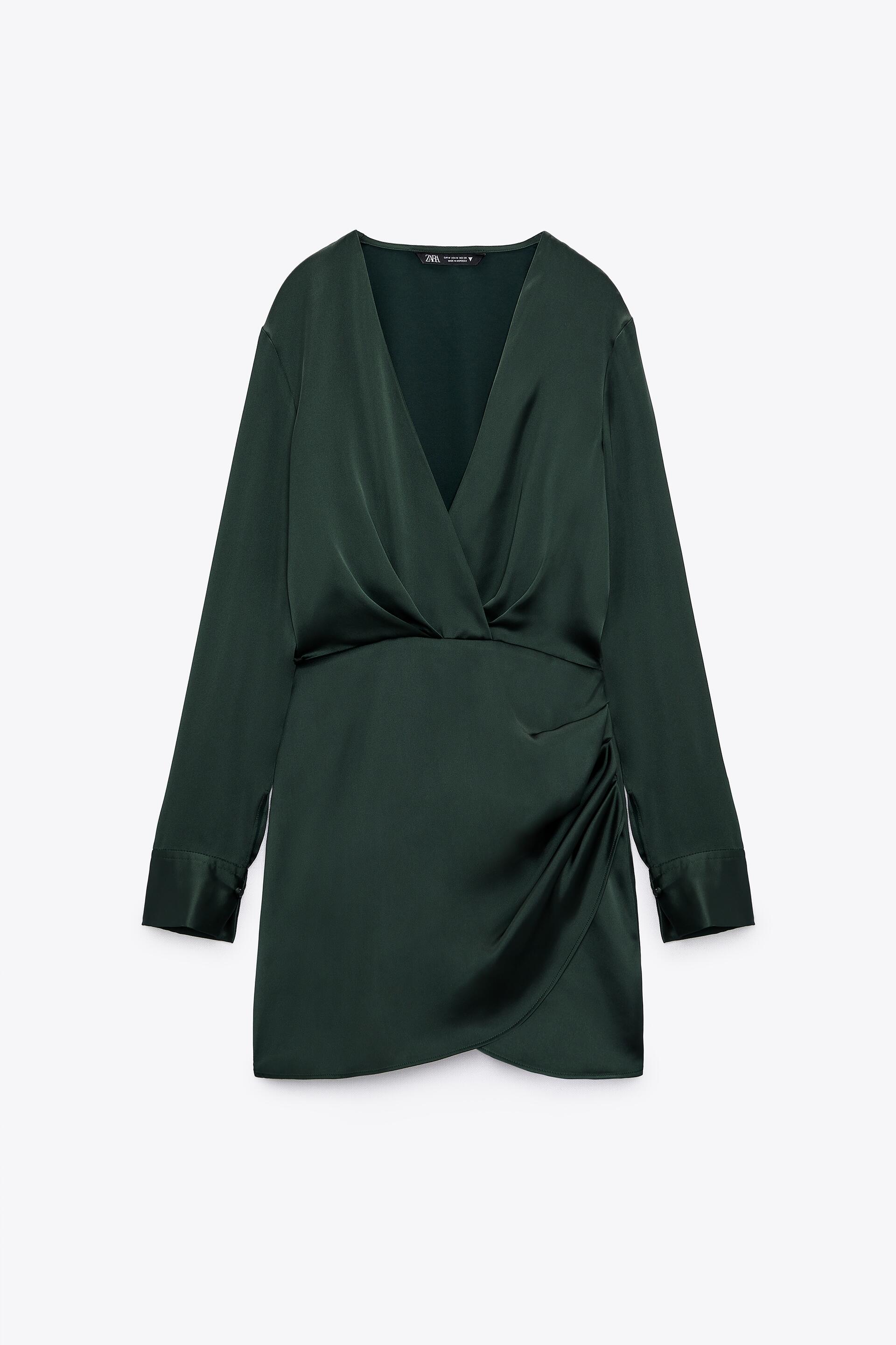 

Платье женское ZARA 02111361 зеленое S (доставка из-за рубежа), 02111361