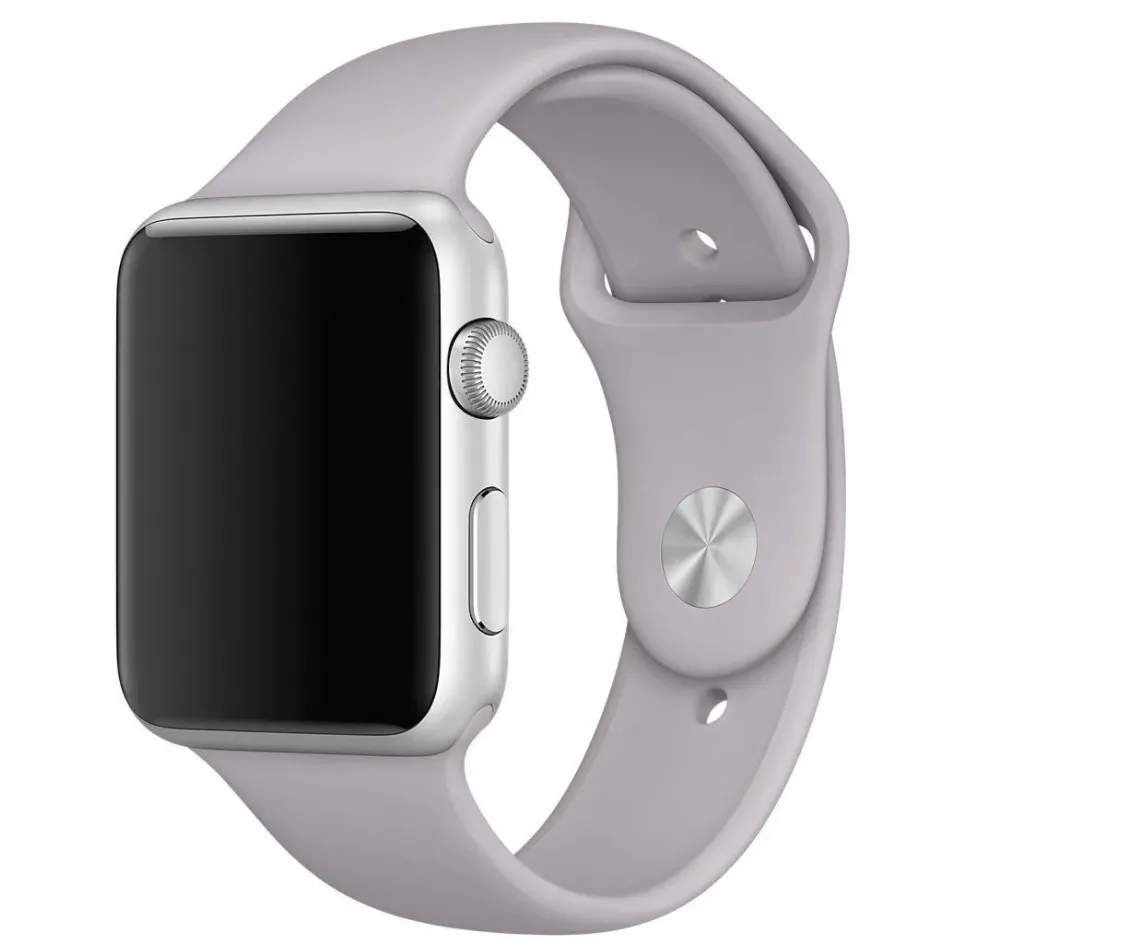 

Ремешок для Apple Watch 42-44 мм силиконовый, светло-серый, ANSILREMESHOK