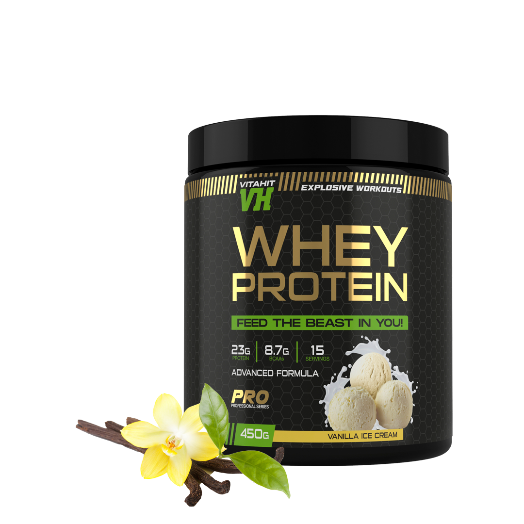 фото Протеин сывороточный vitahit whey protein банка 450 г ваниль