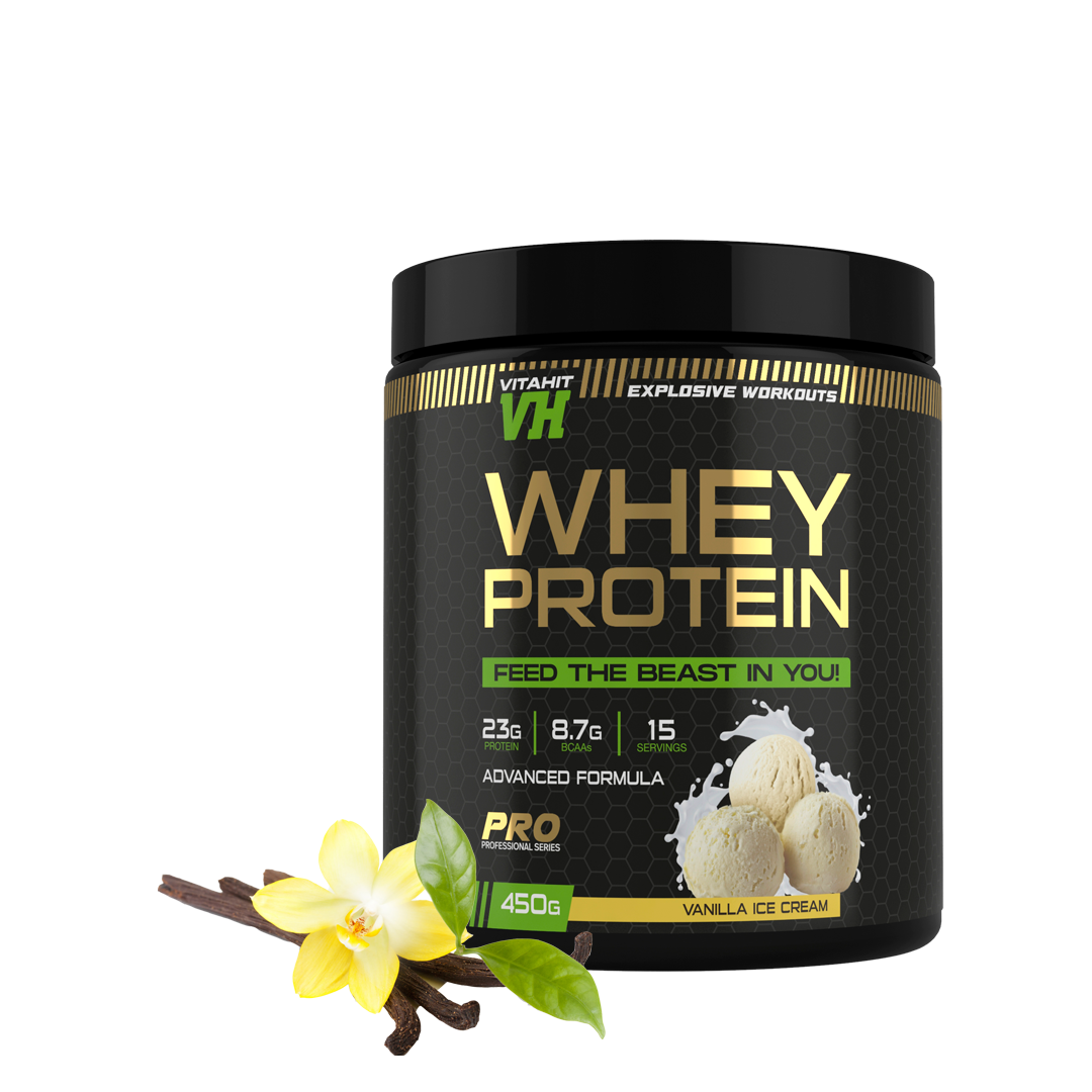 Протеин сывороточный VITAHIT Whey Protein банка 450 г Ваниль