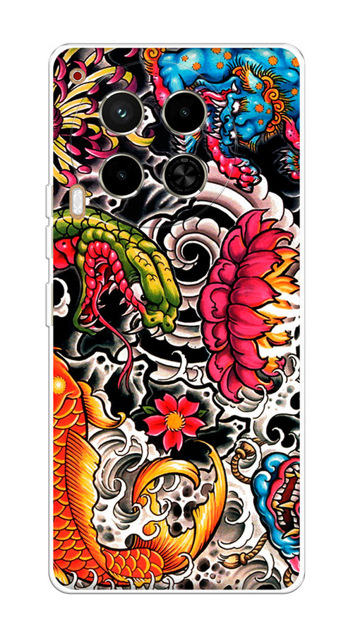 

Чехол на Tecno Camon 30 4G "Японское искусство", Красный;оранжевый;голубой, 305650-1