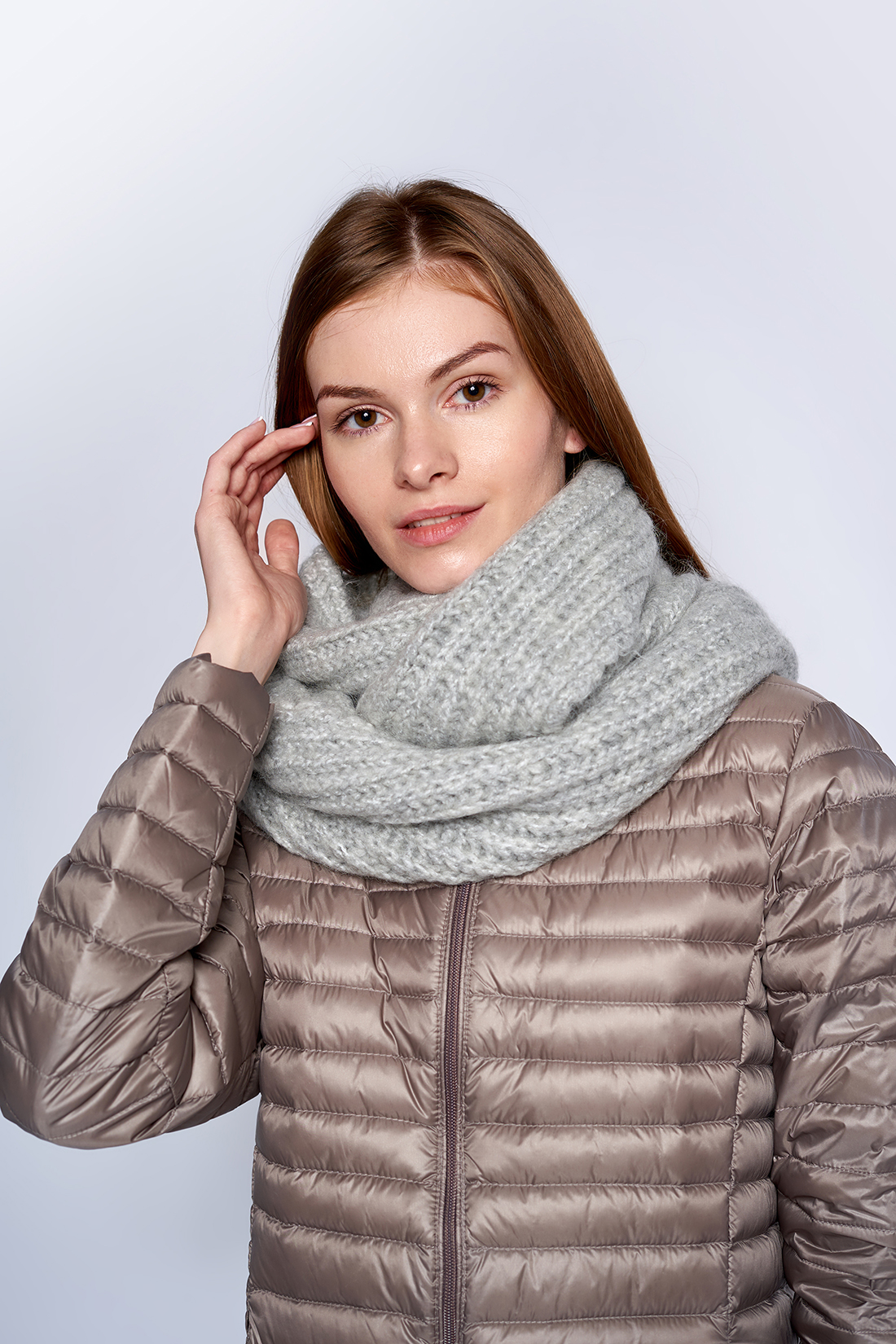 

Снуд женский Baon B359552 silver melange, 160х30 см, Серый, B359552