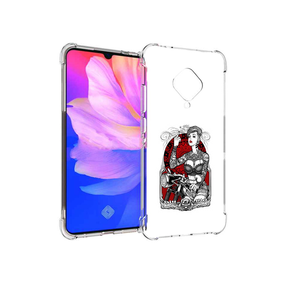 

Чехол MyPads Tocco для Vivo V17 девушка на мотоцикле (PT147343.378.308), Прозрачный, Tocco