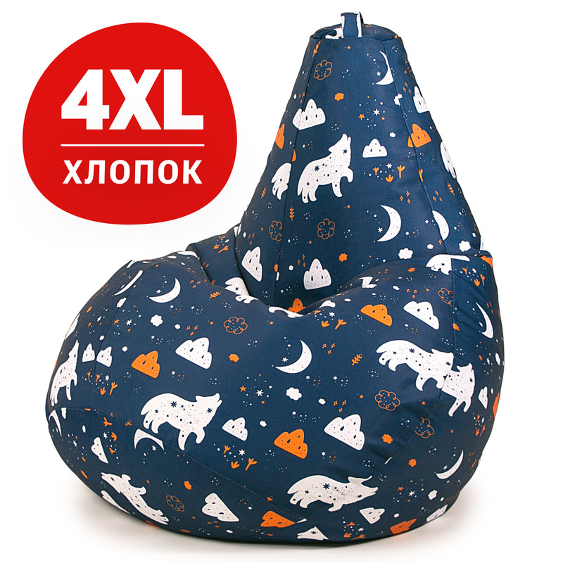 

Кресло-мешок груша Bean Joy ХXXXL, хлопок, Сказочный Волк, Разноцветный, Груша_Принт_Хлопок