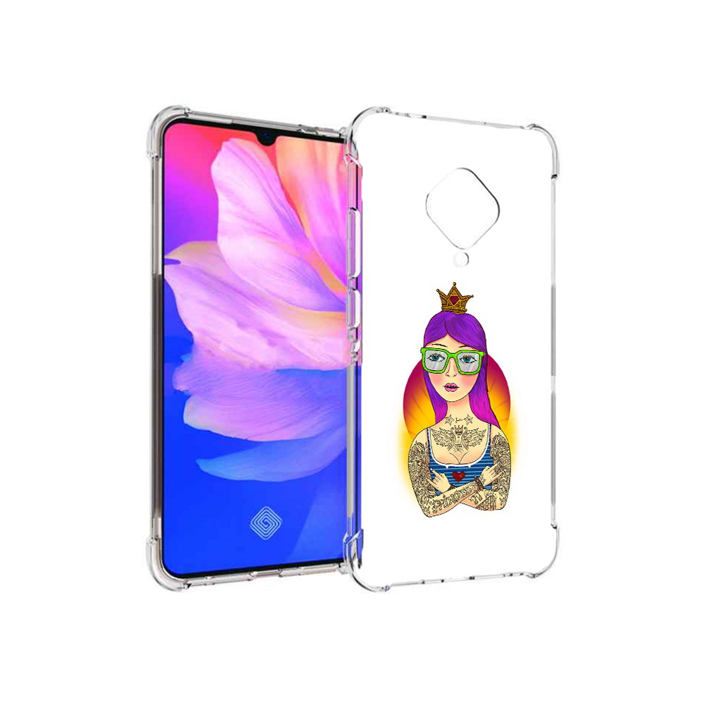 

Чехол MyPads Tocco для Vivo V17 девушка в татуировках с короной (PT147343.378.305), Прозрачный, Tocco