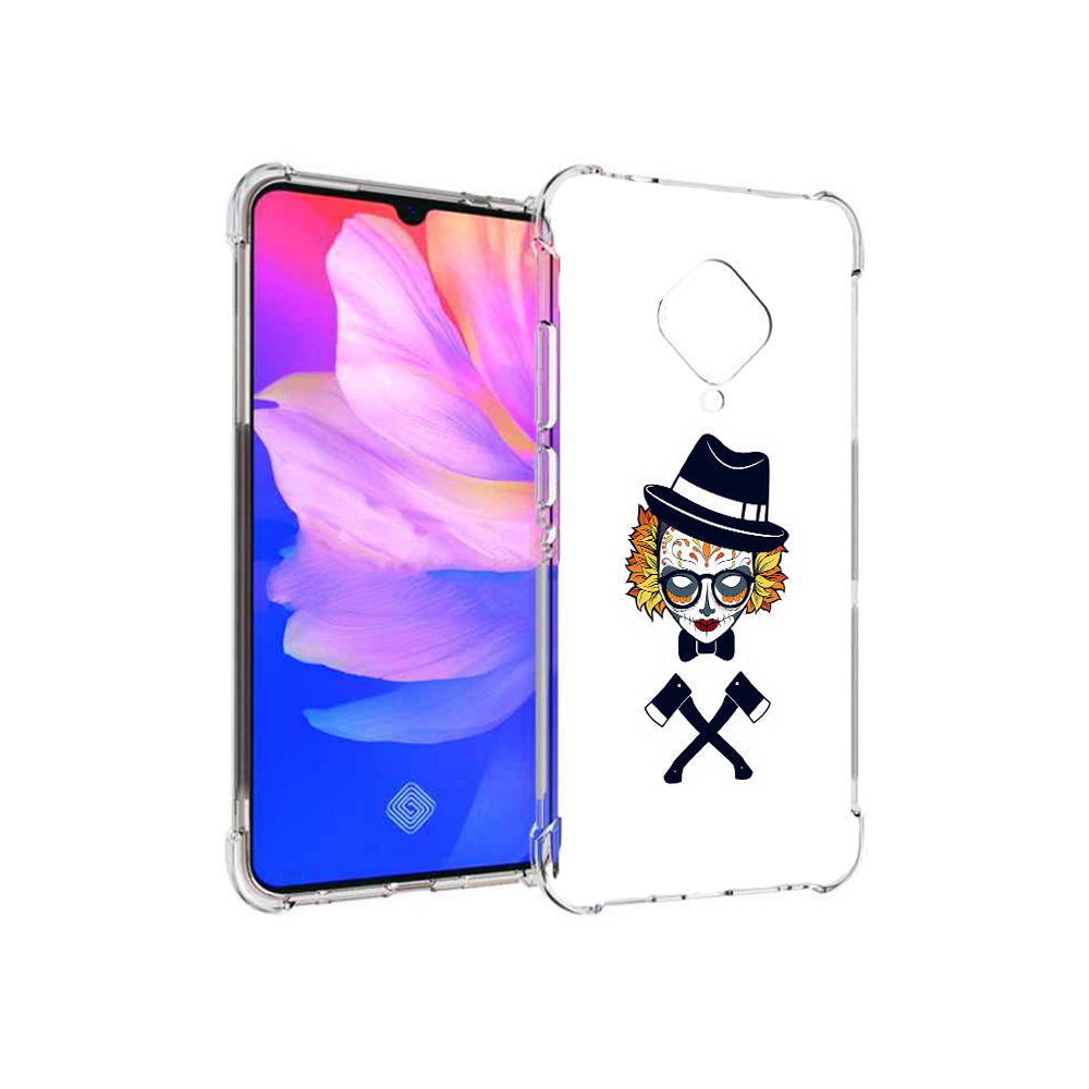 

Чехол MyPads Tocco для Vivo V17 девушка в маске с топорами рисунок (PT147343.378.304), Прозрачный, Tocco